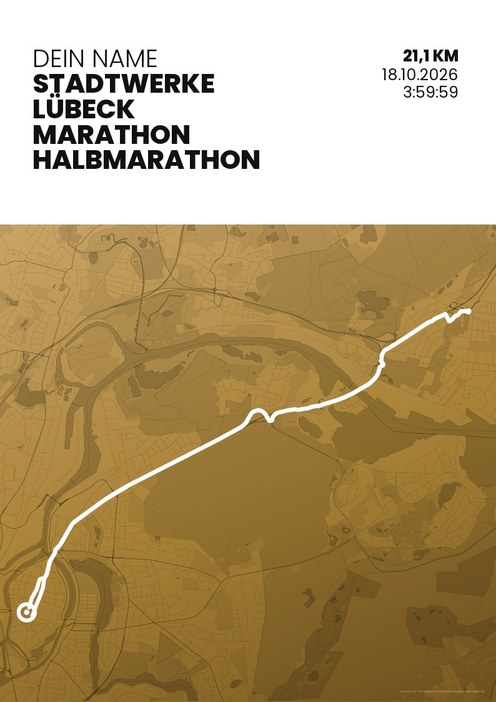 Stadtwerke Lübeck Marathon – Halbmarathon im Design Zielband Treppchen