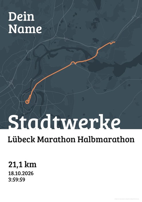 Stadtwerke Lübeck Marathon – Halbmarathon im Design Urkunde Herbstlauf