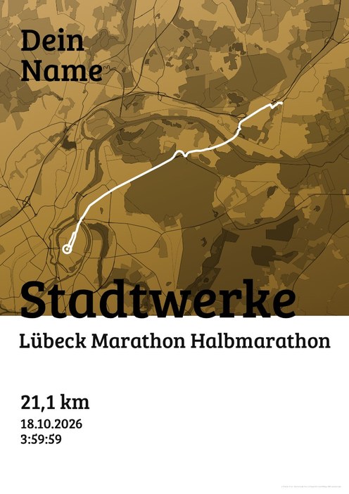 Stadtwerke Lübeck Marathon – Halbmarathon im Design Urkunde Siegerehrung