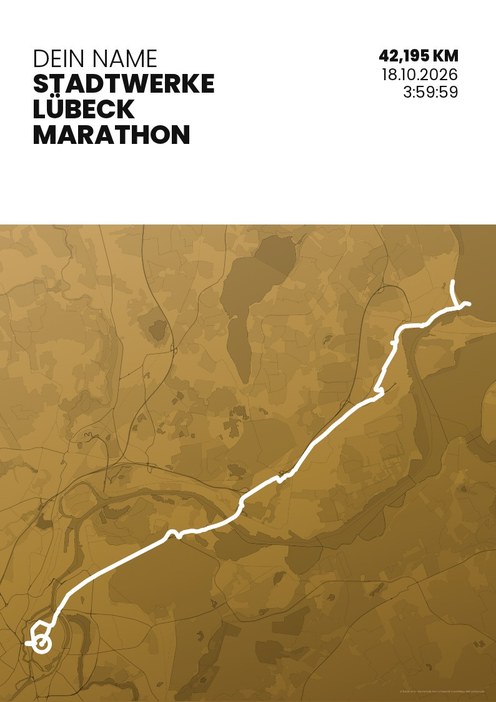 Stadtwerke Lübeck Marathon im Design Zielband Treppchen