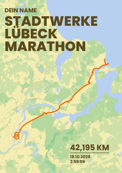 Stadtwerke Lübeck Marathon im Design Bestzeit Morgenlauf