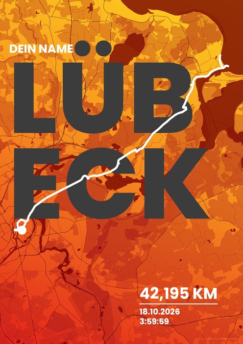 Stadtwerke Lübeck Marathon im Design Fanplakat Laktat