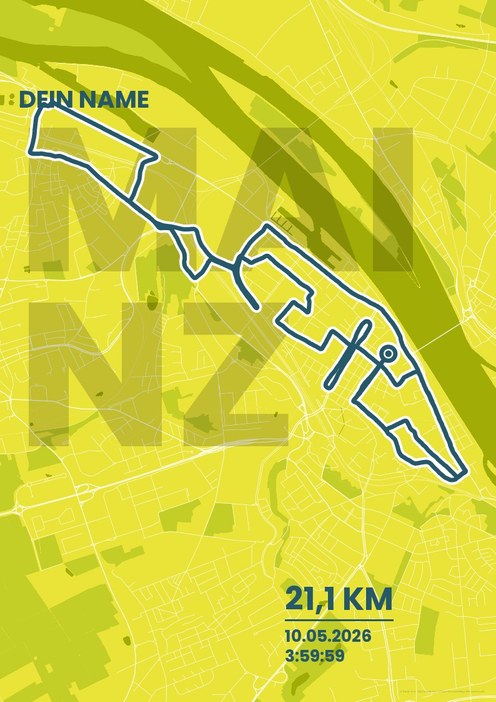 Mainz Halbmarathon im Design Fanplakat Isotonisch