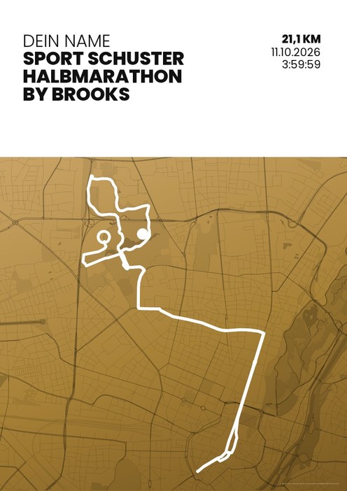 Sport Schuster Halbmarathon by Brooks im Design Zielband Treppchen