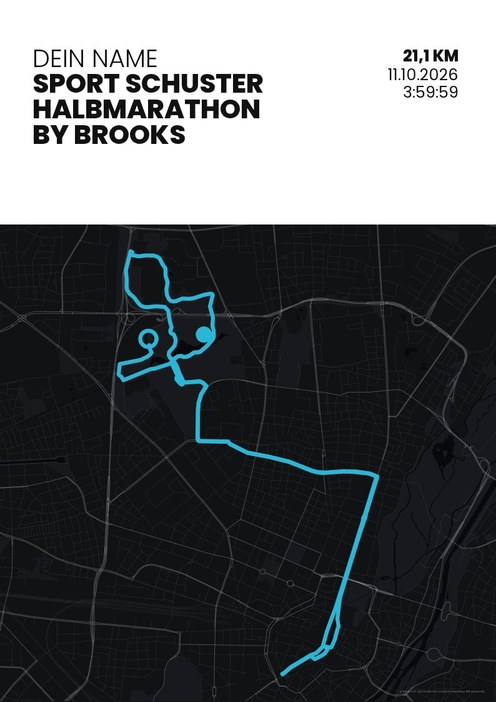 Sport Schuster Halbmarathon by Brooks im Design Zielband Stirnlampe
