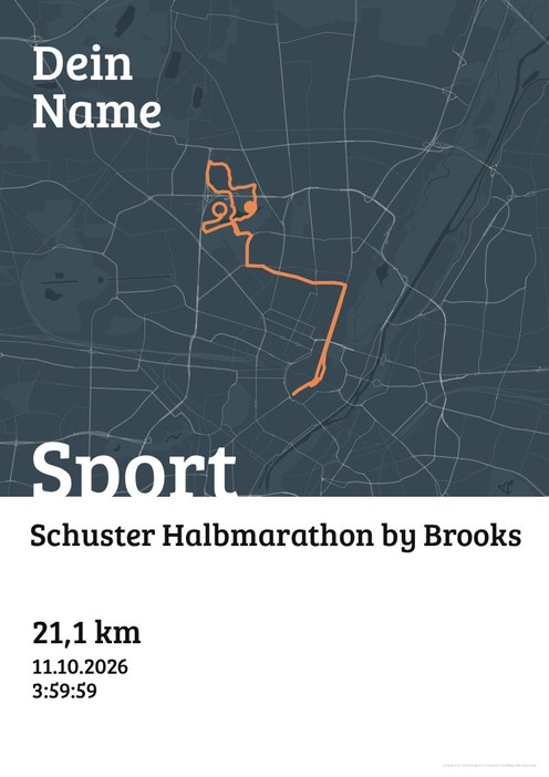 Sport Schuster Halbmarathon by Brooks im Design Urkunde Herbstlauf