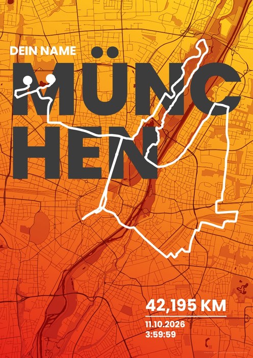 Marathon München by Brooks im Design Fanplakat Laktat