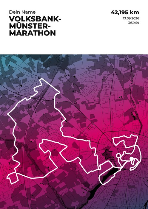 Volksbank-Münster-Marathon im Design Streckenplan Endorphin
