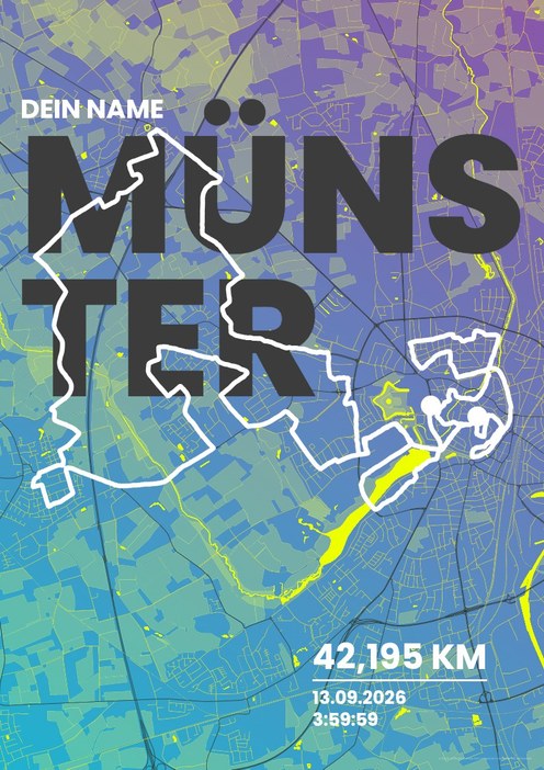 Volksbank-Münster-Marathon im Design Fanplakat Stadionlicht