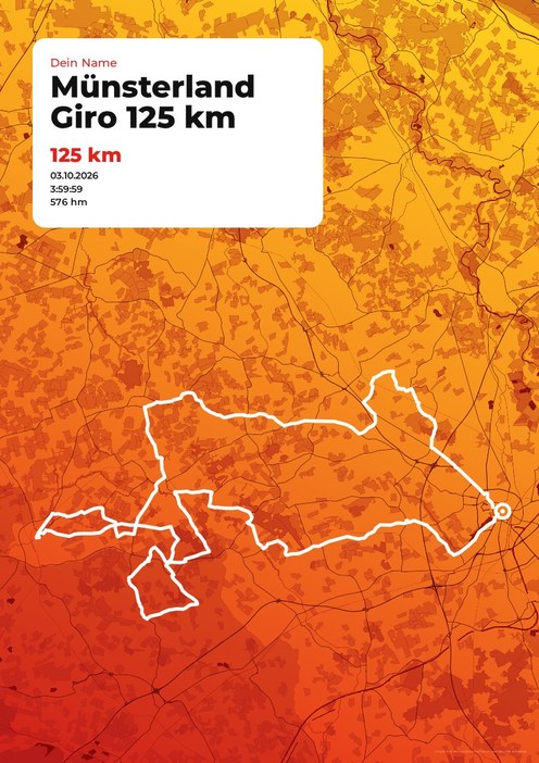 Münsterland Giro 125 km im Design Startnummer Laktat