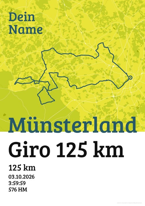 Münsterland Giro 125 km im Design Urkunde Isotonisch