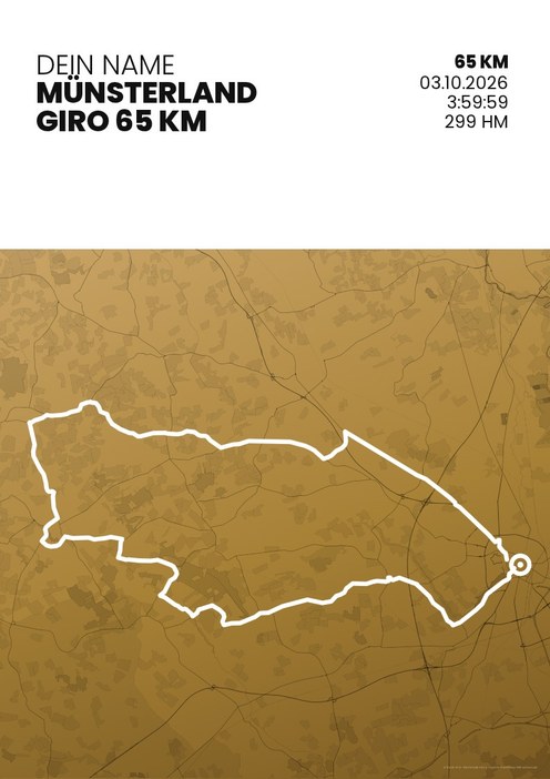Münsterland Giro 65 km im Design Zielband Treppchen