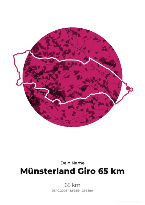 Münsterland Giro 65 km im Design Medaille Zielparty