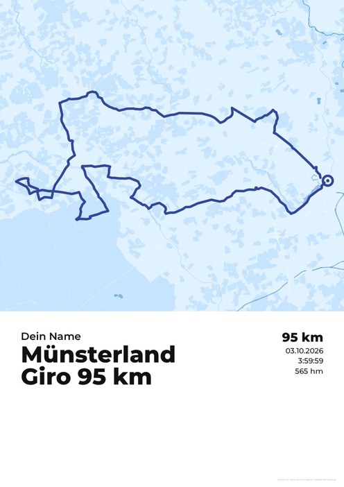 Münsterland Giro 95 km im Design Zwischenzeit Regenlauf