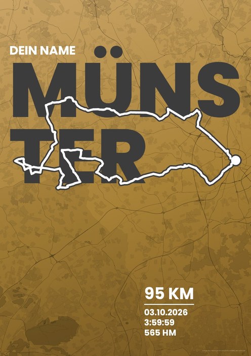 Münsterland Giro 95 km im Design Fanplakat Treppchen