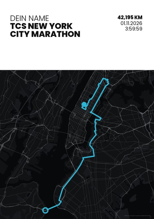 TCS New York City Marathon im Design Zielband Stirnlampe