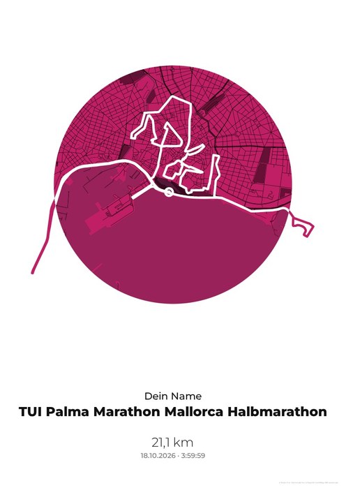 TUI Palma Marathon Mallorca – Halbmarathon im Design Medaille Zielparty