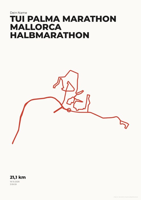 TUI Palma Marathon Mallorca – Halbmarathon im Design Ruhepuls Kreide