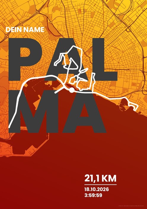 TUI Palma Marathon Mallorca – Halbmarathon im Design Fanplakat Laktat