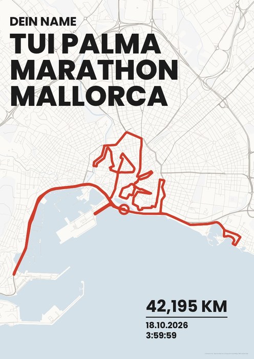TUI Palma Marathon Mallorca im Design Bestzeit Kreide