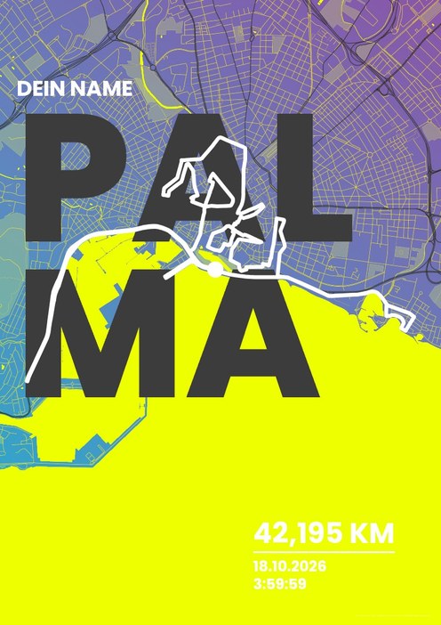 TUI Palma Marathon Mallorca im Design Fanplakat Stadionlicht