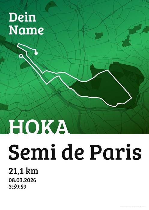 HOKA Semi de Paris im Design Urkunde Waldlauf