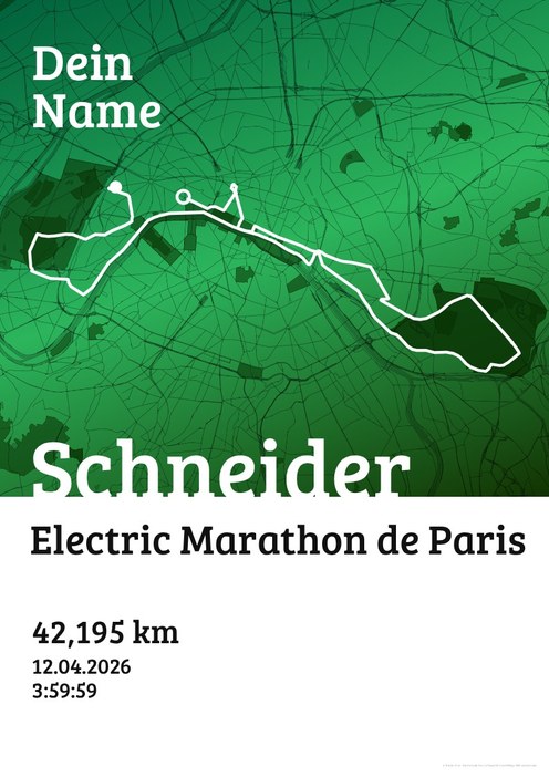 Schneider Electric Marathon de Paris im Design Urkunde Waldlauf