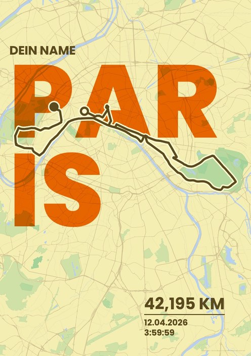 Schneider Electric Marathon de Paris im Design Fanplakat Morgenlauf