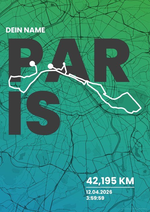 Schneider Electric Marathon de Paris im Design Fanplakat Küstenlauf