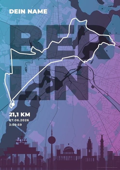 Potsdamer Schlösserlauf Halbmarathon im Design Skyline Blaue Stunde