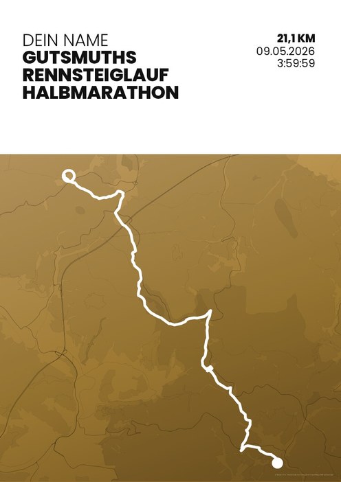 Rennsteiglauf Halbmarathon im Design Zielband Treppchen