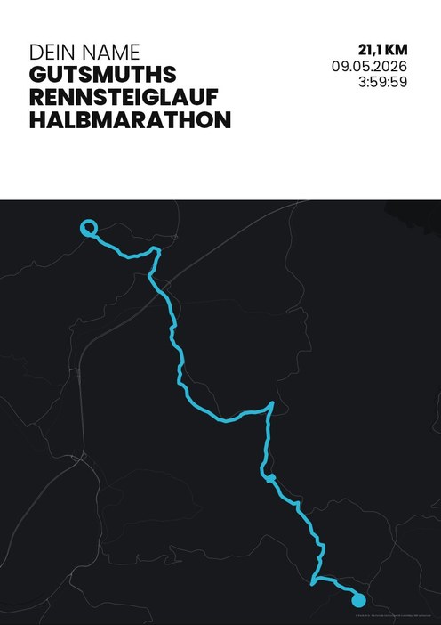 Rennsteiglauf Halbmarathon im Design Zielband Stirnlampe
