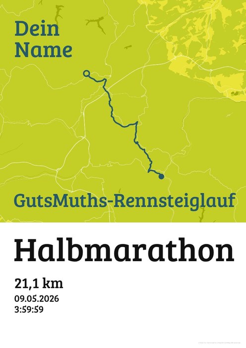 GutsMuths-Rennsteiglauf – Halbmarathon im Design Urkunde Isotonisch