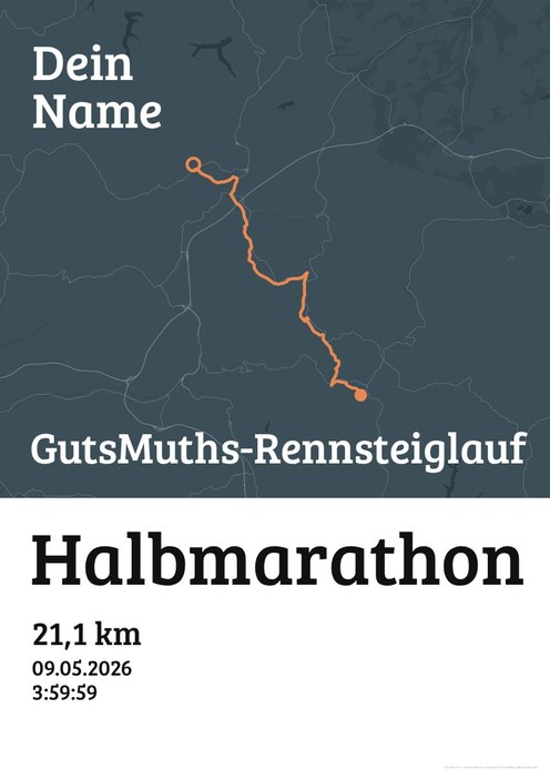 Rennsteiglauf Halbmarathon im Design Urkunde Herbstlauf