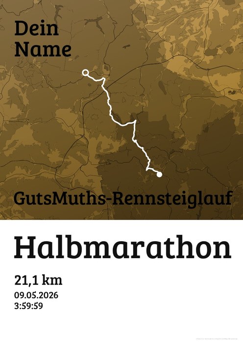 GutsMuths-Rennsteiglauf – Halbmarathon im Design Urkunde Siegerehrung
