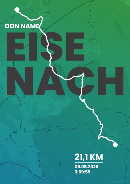 Rennsteiglauf Halbmarathon im Design Fanplakat Küstenlauf