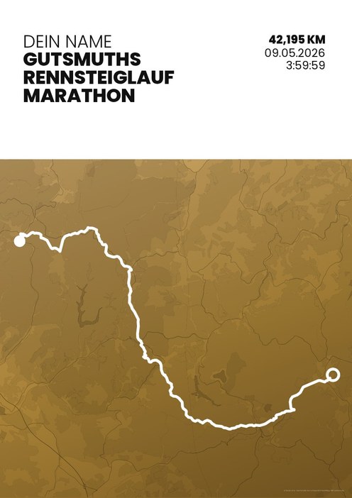 GutsMuths-Rennsteiglauf – Marathon im Design Zielband Treppchen