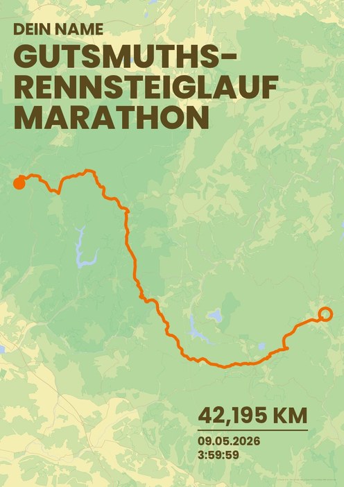 Rennsteiglauf Marathon im Design Bestzeit Morgenlauf
