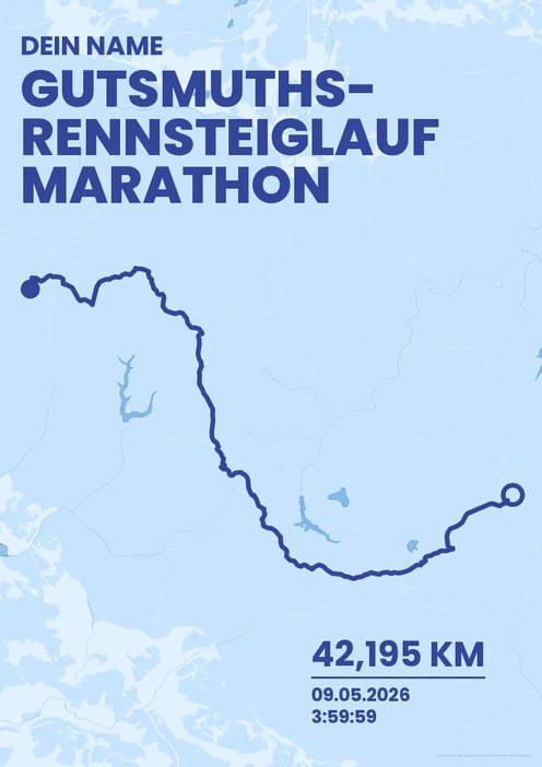 Rennsteiglauf Marathon im Design Bestzeit Regenlauf
