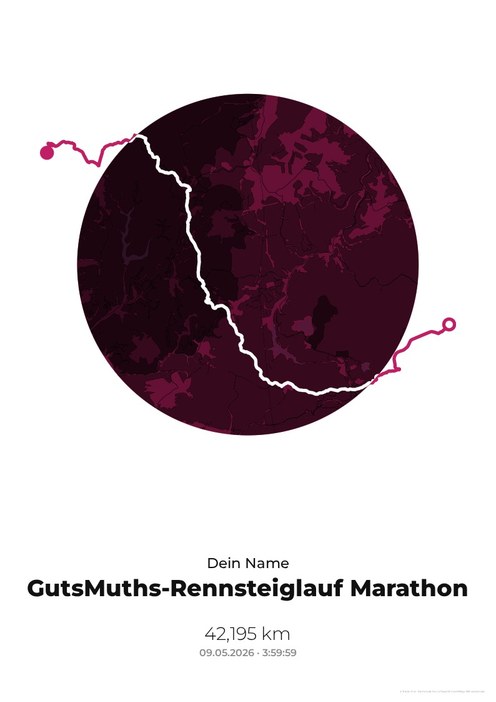 Rennsteiglauf Marathon im Design Medaille Zielparty