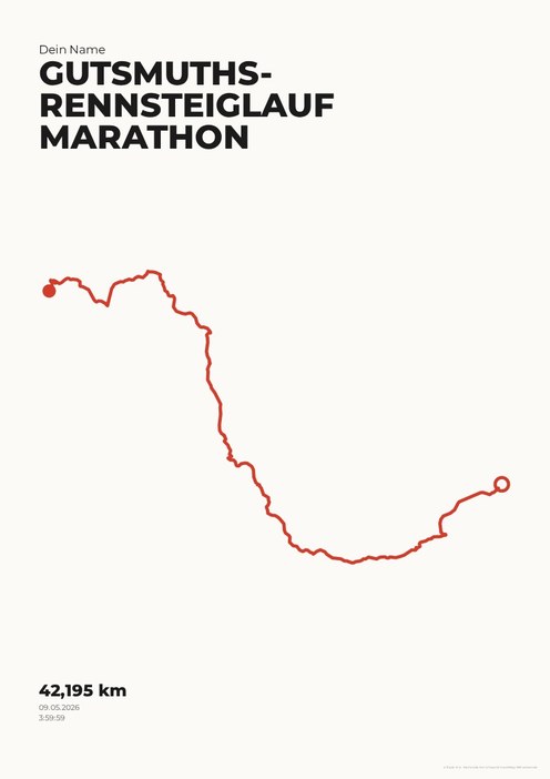Rennsteiglauf Marathon im Design Ruhepuls Kreide