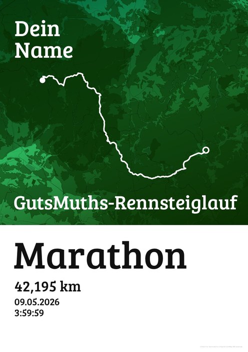 GutsMuths-Rennsteiglauf – Marathon im Design Urkunde Waldlauf