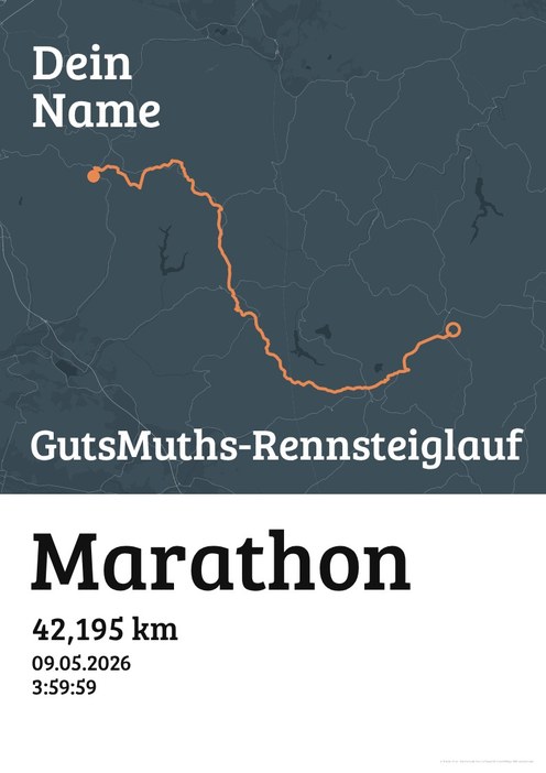 GutsMuths-Rennsteiglauf – Marathon im Design Urkunde Herbstlauf