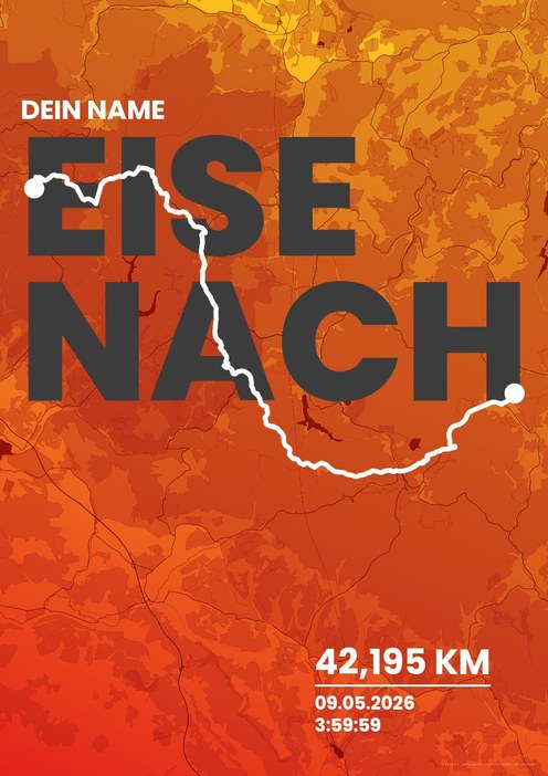 Rennsteiglauf Marathon im Design Fanplakat Laktat
