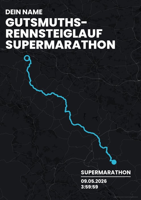 GutsMuths-Rennsteiglauf – Supermarathon im Design Bestzeit Stirnlampe