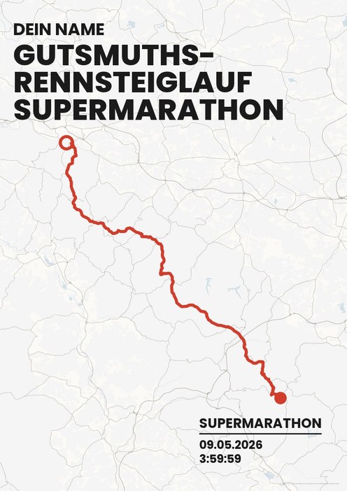 GutsMuths-Rennsteiglauf – Supermarathon im Design Bestzeit Kreide