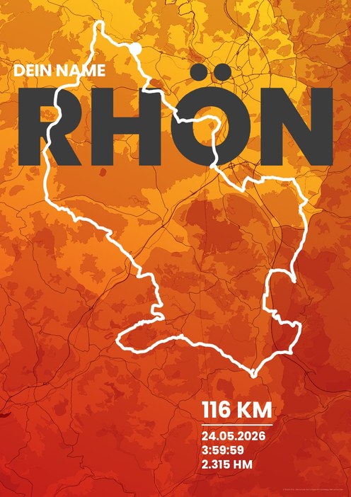 Rhön-Radmarathon Tour 116 km im Design Fanplakat Laktat