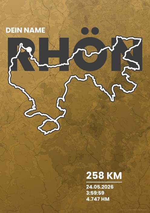 Rhön-Radmarathon Tour E 258 km im Design Fanplakat Treppchen