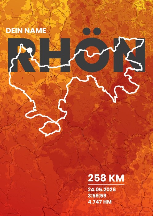 Rhön-Radmarathon Tour E 258 km im Design Fanplakat Laktat