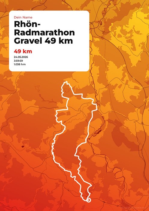 Rhön-Radmarathon Gravel 49 km im Design Startnummer Laktat